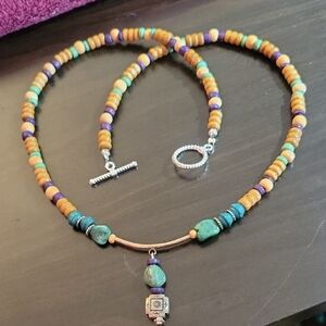 Hand Crafted Multicolor Wooden Beaded Necklace